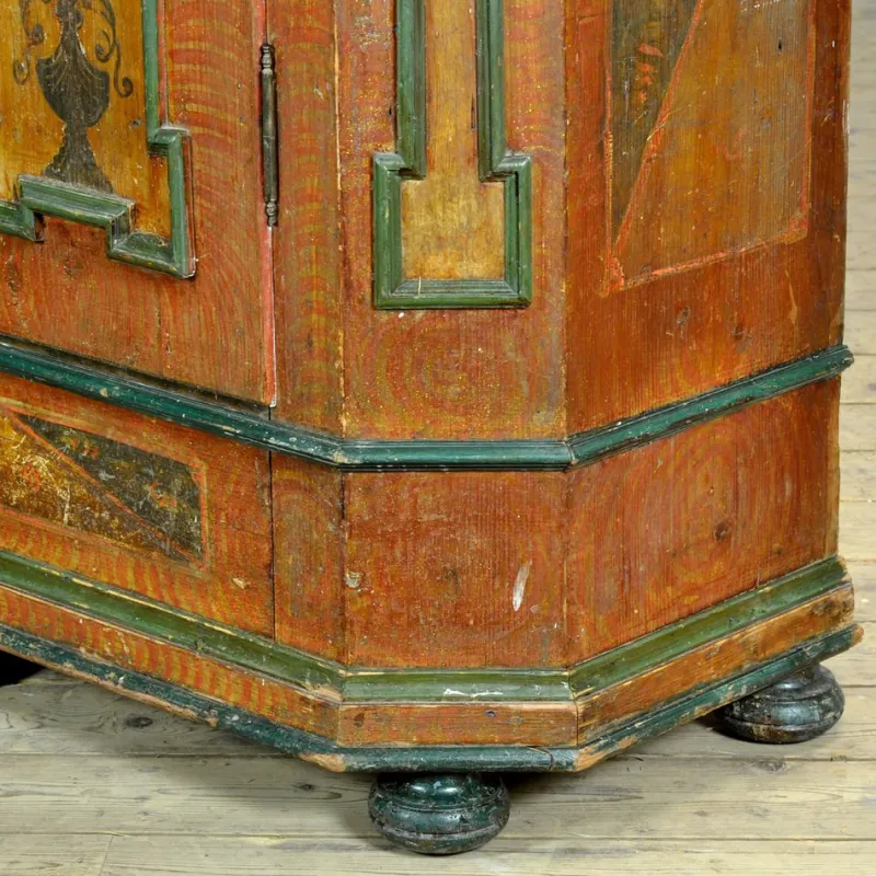 Sale Pamono Antique South German Folk Art Hand-Painted Armoire, 1807