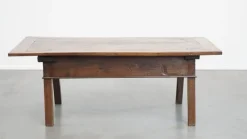 Pamono Antique Southern European Chestnut Coffee Table with Drawer, 18th Century><noscript><img width=