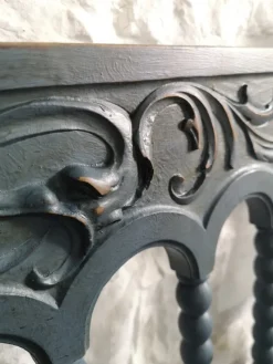 Pamono Antique Spanish Painted Chestnut Settle Bench, 1880><noscript><img width=