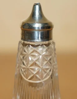 Online Pamono Antique Sterling Silver & Cut Glass Crystal Salt Shaker from John Grinsell & Sons, 1909