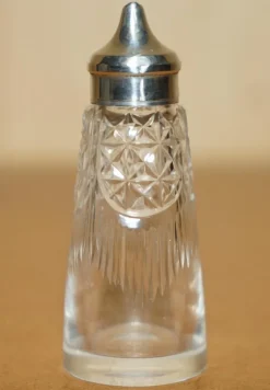 Online Pamono Antique Sterling Silver & Cut Glass Crystal Salt Shaker from John Grinsell & Sons, 1909