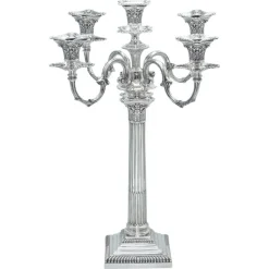 Sale Pamono Antique Sterling Silver Five-Light Corinthian Column Candelabra from Goldsmiths & Silversmiths, London, 1925