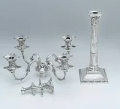 Sale Pamono Antique Sterling Silver Five-Light Corinthian Column Candelabra from Goldsmiths & Silversmiths, London, 1925