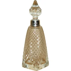 Pamono Antique Sterling Silver Perfume Bottle in Cut Glass Crystal, 1890> Bottles, Carafes & Jugs
