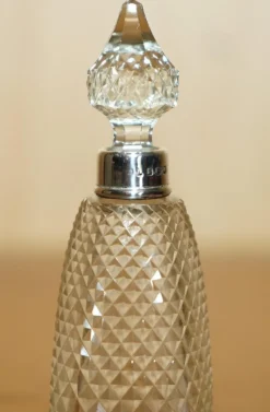 Pamono Antique Sterling Silver Perfume Bottle in Cut Glass Crystal, 1890><noscript><img width=