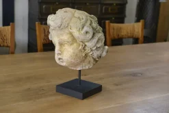 Pamono Antique Style Head Sculpture, 20th Century, Reconstituted Stone><noscript><img width=