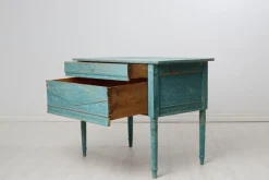 Sale Pamono Antique Swedish Blue Painted Hand-Carved Country Table