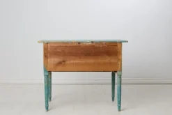 Sale Pamono Antique Swedish Blue Painted Hand-Carved Country Table