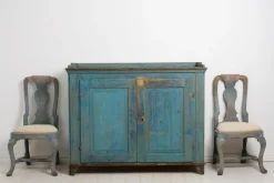 Pamono Antique Swedish Gustavian Blue Painted Country Sideboard> Sideboards & Buffets