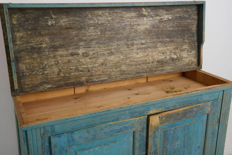 Pamono Antique Swedish Gustavian Blue Painted Country Sideboard> Sideboards & Buffets