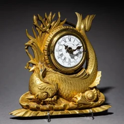 Pamono Antique Table Clock with Dolphin, 1830><noscript><img width=