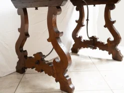 Pamono Antique Table in Solid Walnut, Naples, Early 18th Century