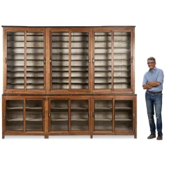Pamono Antique Teak Bookcase with Patina> Shelves & Wall Units