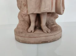 Online Pamono Antique Terracotta Girl with Mandolin Sculpture