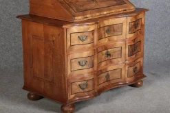 Pamono Antique 18th Century Baroque Tabernacle Secretary in Oak with Walnut Veneer, 1730s><noscript><img width=
