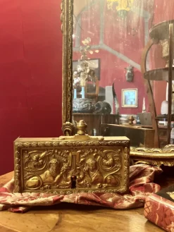 Hot Pamono Antique 18th Century Door Lock in Gilt and Chiseled Bronze, France