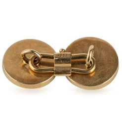 Pamono Antique 20th Century Edwardian Cased 18k Gold Showjumping Cufflinks, London, 1900, Set of 2><noscript><img width=