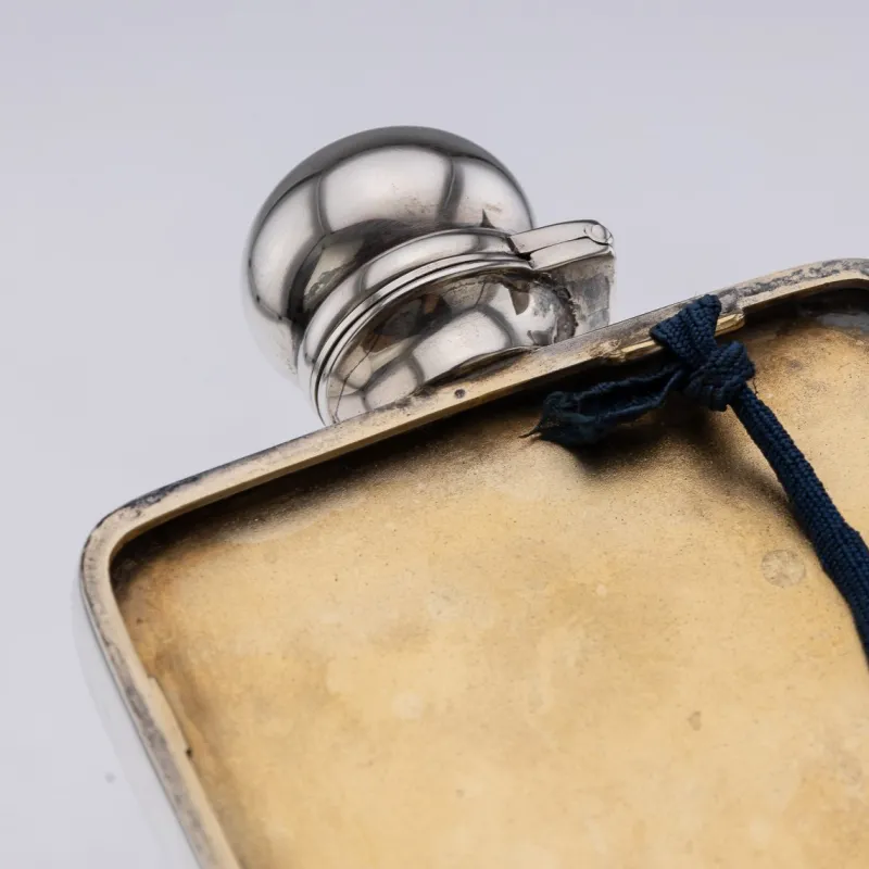 Pamono Antique 20th Century English Silver Hip Flask & Cigarette Case, London, 1903> Bottles, Carafes & Jugs