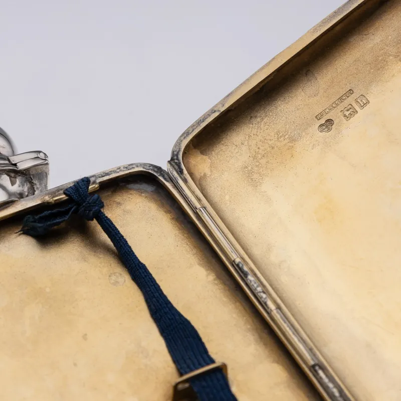 Pamono Antique 20th Century English Silver Hip Flask & Cigarette Case, London, 1903> Bottles, Carafes & Jugs