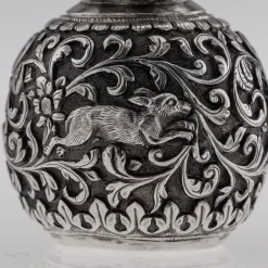 Pamono Antique 19th Century Indian Kutch Silver Scent Bottle by Oomersi Mawji, 1890s><noscript><img width=