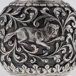 Pamono Antique 19th Century Indian Kutch Silver Scent Bottle by Oomersi Mawji, 1890s><noscript><img width=