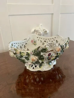 Hot Pamono Antique 19th Century Meissen Work Basket Dish, 1880s