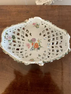 Hot Pamono Antique 19th Century Meissen Work Basket Dish, 1880s