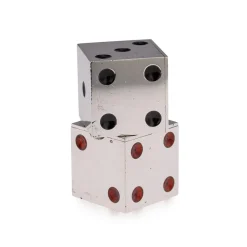 Pamono Antique 20th Century Scottish Silver & Enamel Dice Condiments from Hamilton & Inches., 1911, Set of 2> Salt & Pepper Shakers