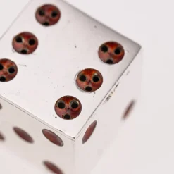 Pamono Antique 20th Century Scottish Silver & Enamel Dice Condiments from Hamilton & Inches., 1911, Set of 2><noscript><img width=