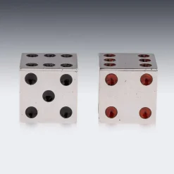 Pamono Antique 20th Century Scottish Silver & Enamel Dice Condiments from Hamilton & Inches., 1911, Set of 2><noscript><img width=