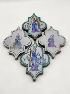 Pamono Antique Tiles in Florentine Form, Set of 4> Architectural Elements