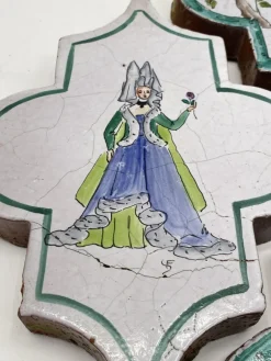 Pamono Antique Tiles in Florentine Form, Set of 4><noscript><img width=