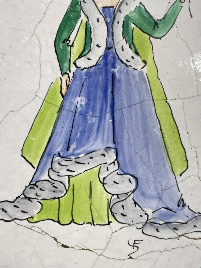 Pamono Antique Tiles in Florentine Form, Set of 4> Architectural Elements