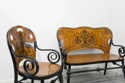 Best Pamono Antique Tresillo Living Room Set, Set of 3