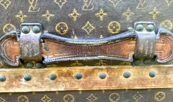 Pamono Antique Trunk in LV Monogram Canvas from Louis Vuitton, France, 1924