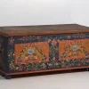 Pamono Antique Trunk with Floral Motifs, 1870s> Trunks Crates & Baskets