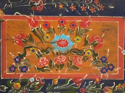 Pamono Antique Trunk with Floral Motifs, 1870s><noscript><img width=
