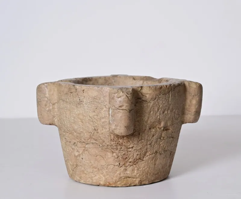 Best Pamono Antique Tuscan Medieval Mortar in Nembro Marble, Italy
