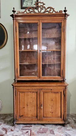 Clearance Pamono Antique Tuscan Showcase Buffet, 1890s