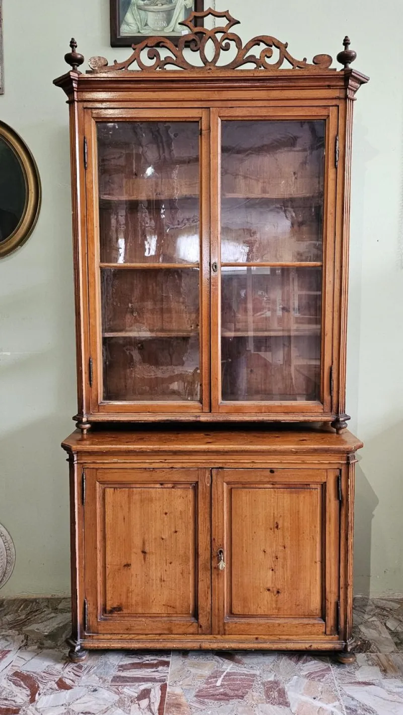 Clearance Pamono Antique Tuscan Showcase Buffet, 1890s