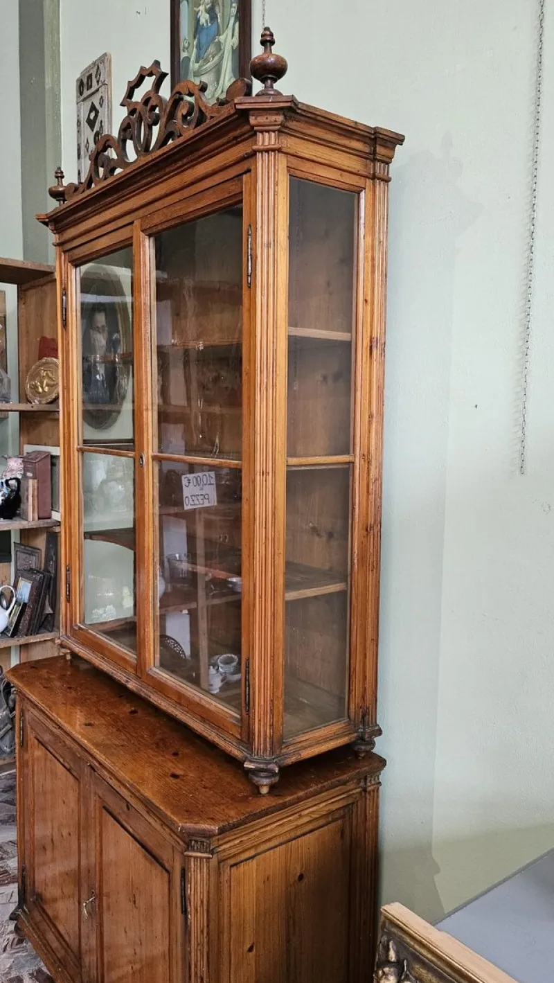 Clearance Pamono Antique Tuscan Showcase Buffet, 1890s