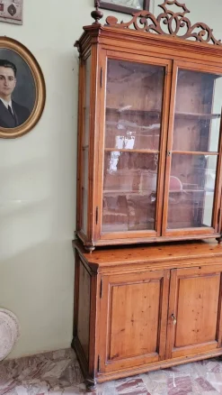 Clearance Pamono Antique Tuscan Showcase Buffet, 1890s