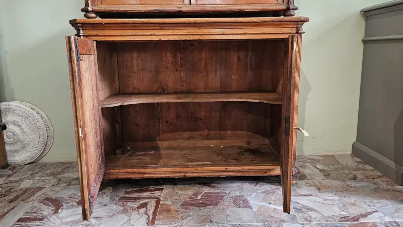 Clearance Pamono Antique Tuscan Showcase Buffet, 1890s