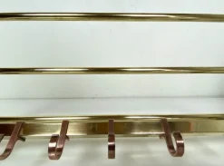Sale Pamono Antique Two Tone Brass Wall Coat Rack, 1930s
