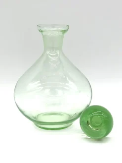 Pamono Antique Uranium Glass Carafe with Stopper, 1890s><noscript><img width=