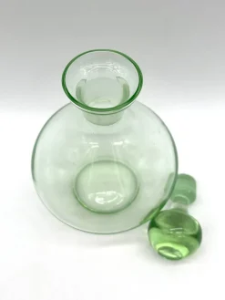 Pamono Antique Uranium Glass Carafe with Stopper, 1890s><noscript><img width=
