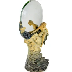 Outlet Pamono Antique Vanity Mirror with Smiling Moon and Lady, Austria, 1900s