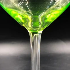 Pamono Antique Vaseline Uranium Glass Dome Wine Glasses, 1890s, Set of 5><noscript><img width=