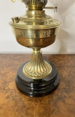 Pamono Antique Victorian Brass Oil Lamp, 1880s><noscript><img width=