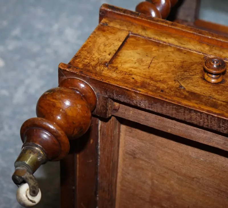 Pamono Antique Victorian Burr Walnut Magazine Rack, 1860> Magazine Racks